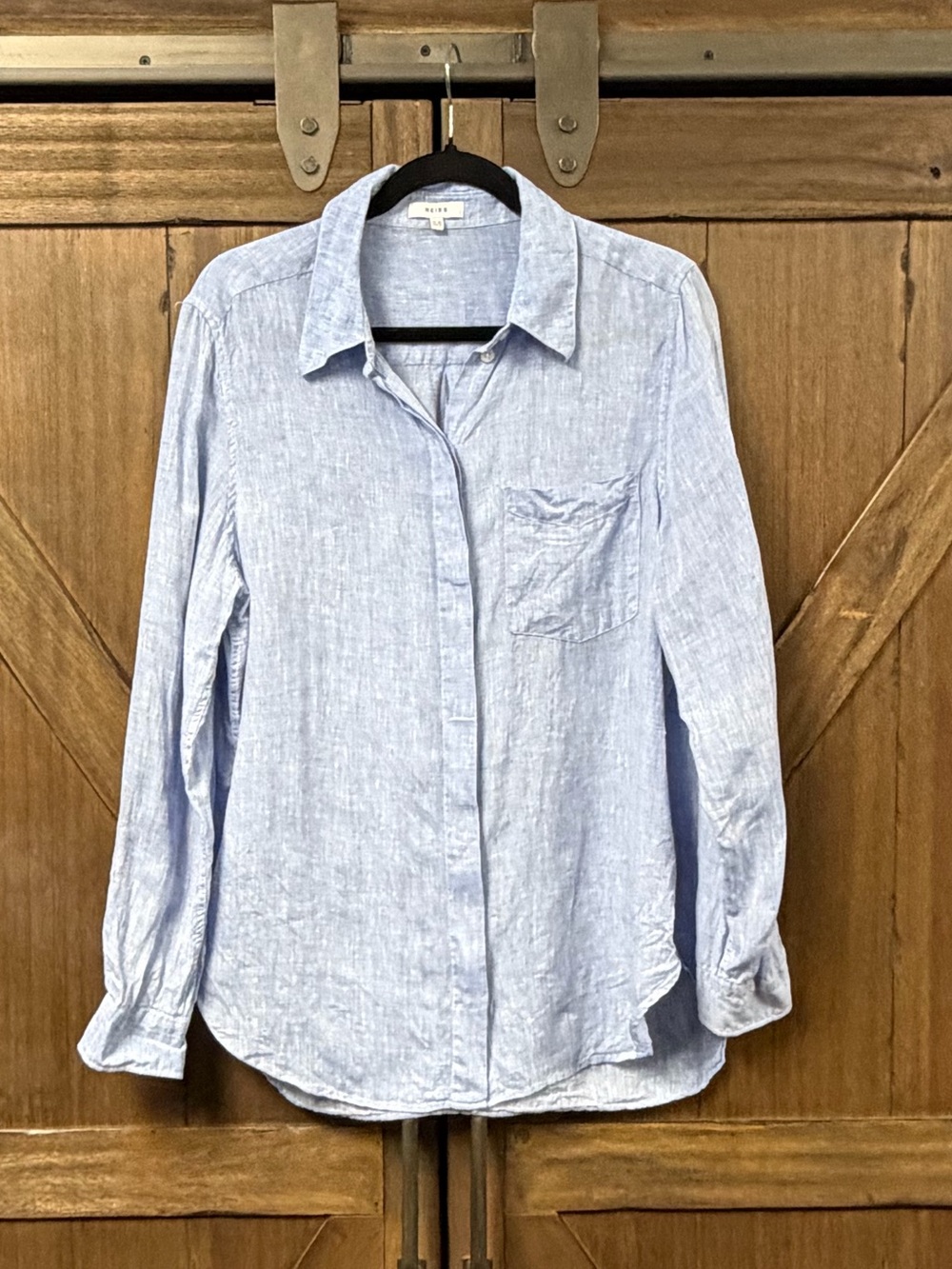 Reiss Belle Linen Button-Up Business Casual Lightweight Shirt Size 8 - Picture 4 of 9